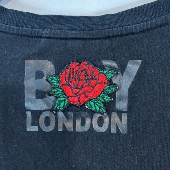 BOY London Black Tie-Waist Rose T-Shirt XS - Picture 8 of 11